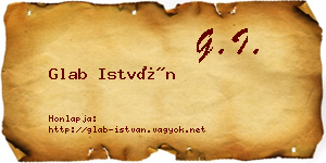 Glab István névjegykártya